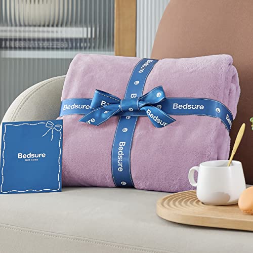 Bedsure Twin XL Fleece Blanket - Lightweight Soft Bedding, Light Purple