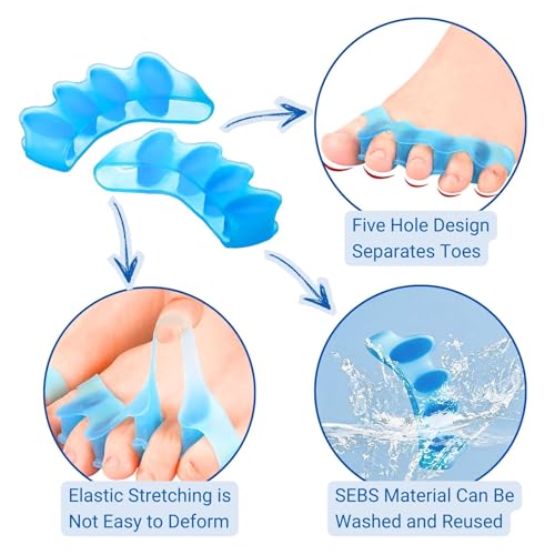 Shimsol Soft Silicone Toe Spacers for Bunion Relief and Pedicure