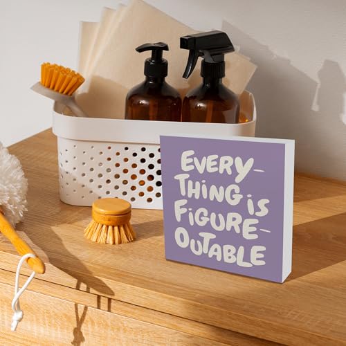 Motivational Wooden Box Sign - Inspirational Office Decor 5x5