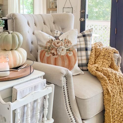 PANDICORN Fall Throw Pillow Covers Set of 4 - 18x18 Pumpkin Decor