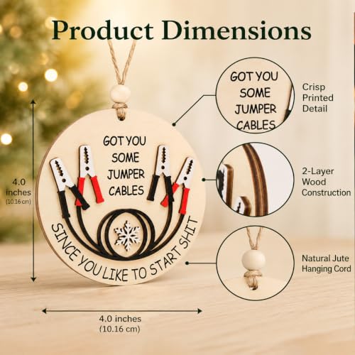Funny Jumper Cables Christmas Ornament for Coworkers 2026