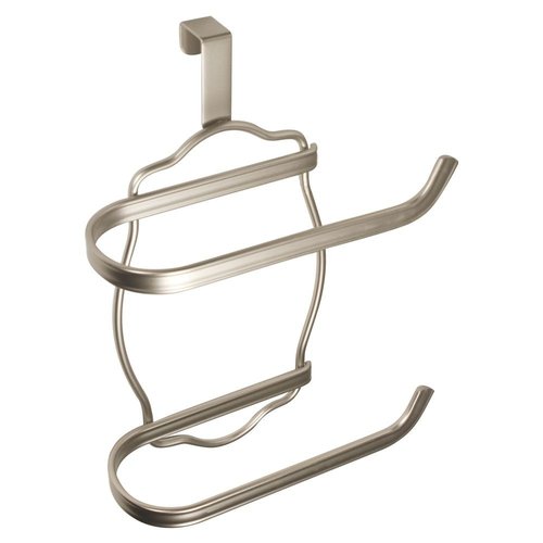 iDesign York Lyra Steel Over-the-Tank Toilet Paper Storage Dispenser - 7" x 4" x 9.5", Satin