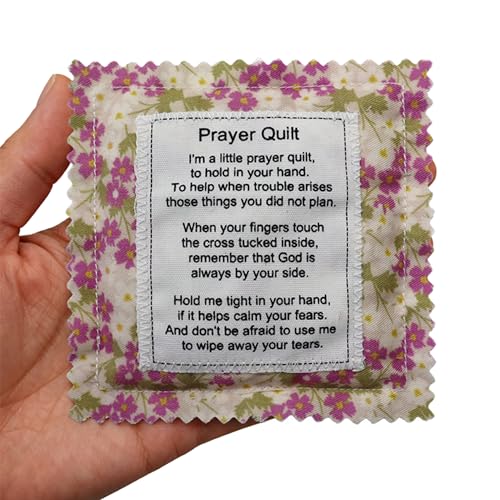 Handcrafted Mini Prayer Quilt with Cross - Portable Spiritual Gift