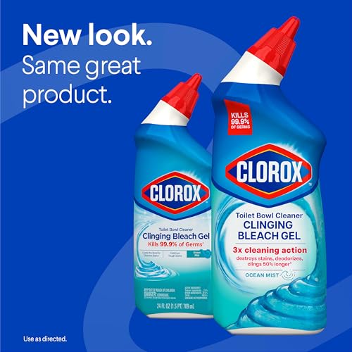 Clorox Toilet Bowl Cleaner Bleach Gel, Ocean Mist, 24 oz