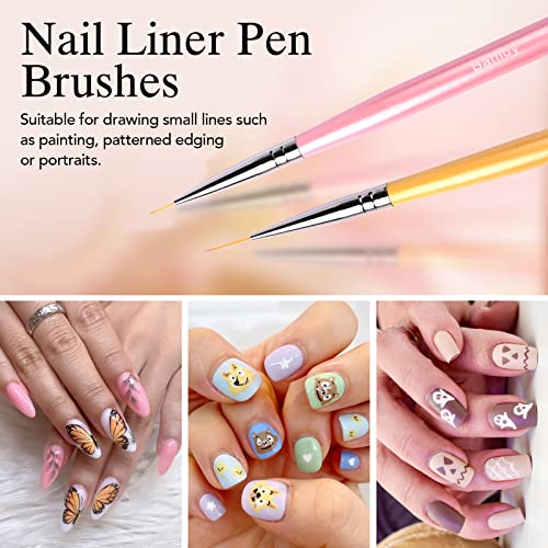 Banidy Dual-Head Nail Art Brushes and Dotting Pen Set for Gel Manicure