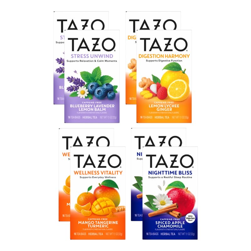 TAZO Herbal Tea Variety Pack - Nighttime, Digestion, Stress & Wellness