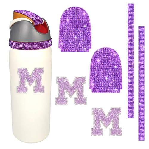 Personalized Rhinestone Letter Stickers for Owala Bottles
