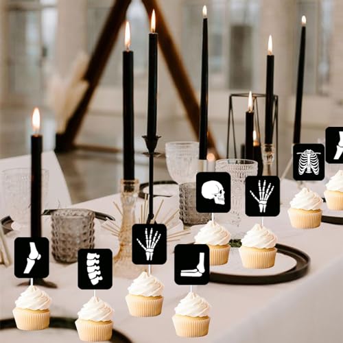 24Pcs Radiology Cupcake Toppers Double Sided X-Ray Tech Graduation Decor
