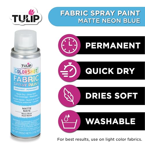 Tulip ColorShot Neon Blue Fabric Spray Paint - 3oz Permanent Color