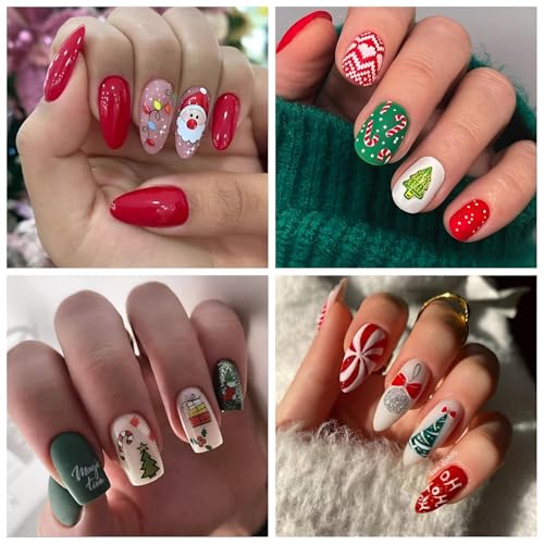 Christmas Nail Stickers 6 Sheets 3D Self-Adhesive Holiday Decals