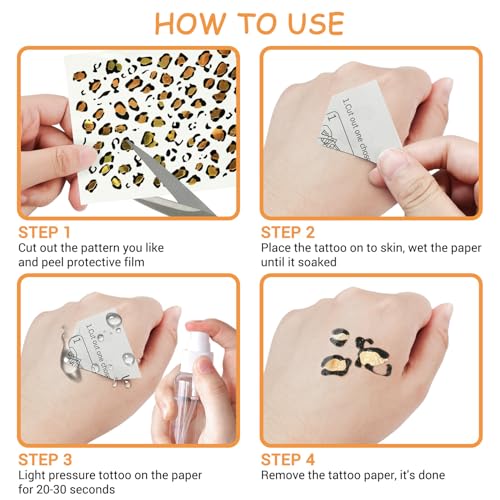 Leopard Ears Headband with Matching Temporary Tattoos Halloween Cosplay