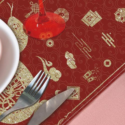 Year of the Snake 2025 Chinese Table Runner - 13x72 inches