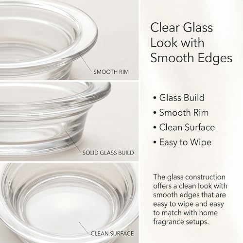 2-Pack Candle Warmer Replacement Glass Tray - 4.52 Inch Wax Melt Dish