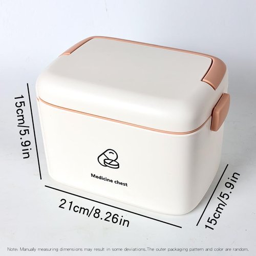 Home Multi-Layer Medicine Storage Box - 2-Tier Design with Portable Handle & Snap-Lock Closure