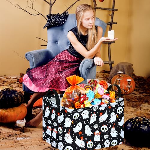 Black Ghost Collapsible Storage Basket - Versatile Laundry Hamper