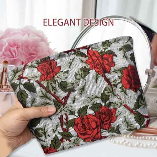 KeYaMee Large Capacity Travel Makeup Bag & Floral Cosmetic Pouch