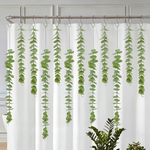 12 Pcs Eucalyptus Shower Curtain Hooks - Spring Decor Rings