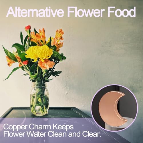 Copper Flower Food Charm for Fresh Cut Flowers - Moon Shape, 1 Pcs