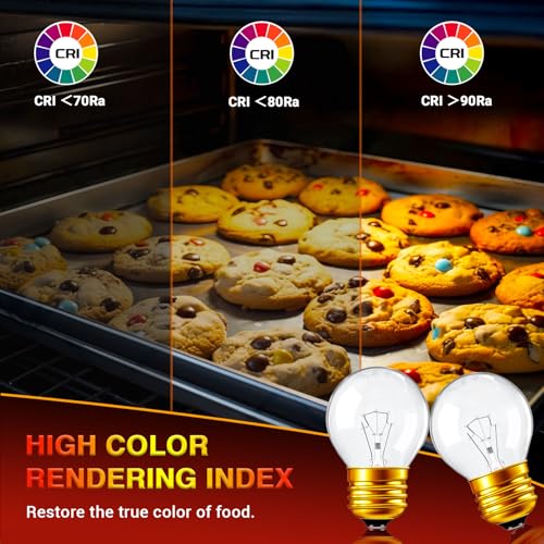 Blakapoo 40W Oven Light Bulb, G45 E26 120V Heat Resistant (Pack of 2)