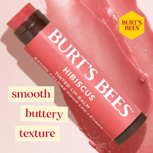 Burt's Bees 100% Natural Tinted Lip Balm, Hibiscus with Shea Butter