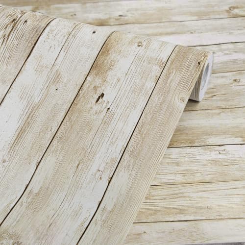 Peel and Stick Shiplap Wallpaper | 17.7" x 118" Rustic Decor