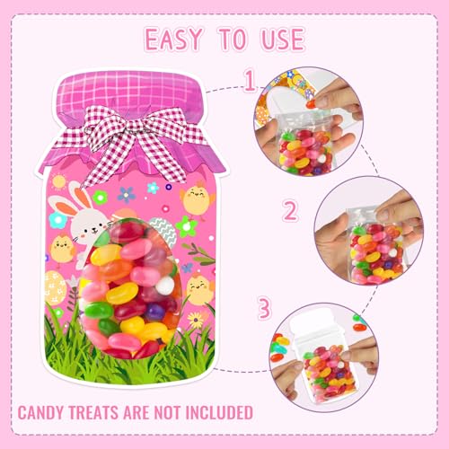 Openfly 36Pcs Easter Candy Holder Cards Mason Jar Craft Set with Bags