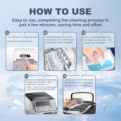 24-Pack Ice Machine Cleaner Tablets - Nickel Safe Descaler for All Brands