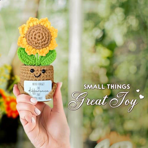 Mini Sunflower Crochet Gift - Handmade Farewell Gift for Women