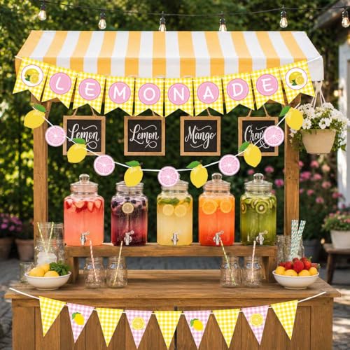 3PCS Pink Lemonade Banner Set – Summer Party Decorations