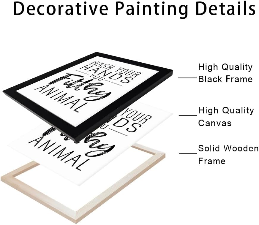 Regine Switzerland Bathroom Decor | Black and White Framed Art for Guest Toilets & Kids' Washrooms