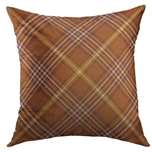 Mugod 18x18 Inch Decorative Throw Pillow Cover - Tartan Plaid Home Decor Cushion Case