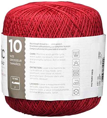 Red Heart Classic Crochet Thread Size 10 - Victory Red, 350yd