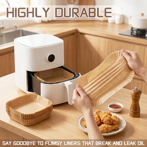 Jofuler 8-Inch Disposable Air Fryer Liners 125 Pcs for 5-8 QT Square Basket