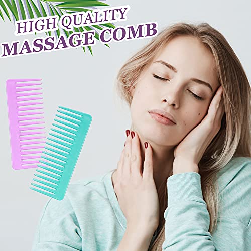 Patelai Wide Tooth Hair Detangling Comb, No Handle Anti-Static Plastic Comb for Curly Wet and Dry Hair