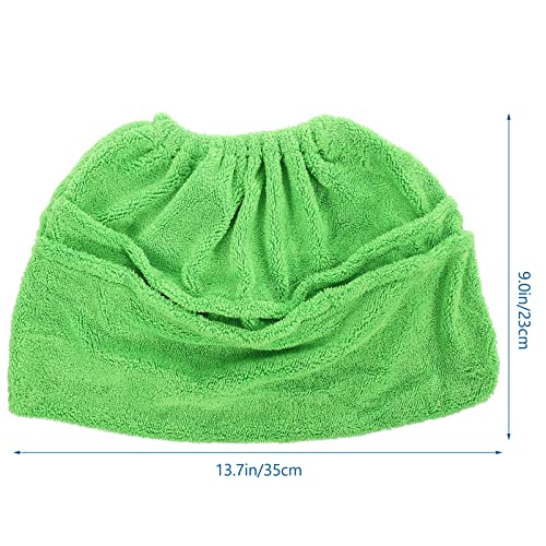 KALLORY Washable Microfiber Broom Cover - Green Reusable Mop Cloth