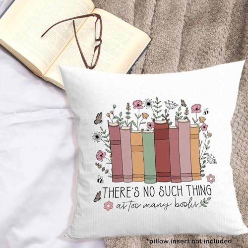 MONALET Reading Nook Floral Throw Pillow Cover, 18x18 Soft Flannelette Reading-a