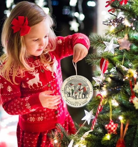 First Christmas Family Ornament Elephant 3.6in Funny Holiday Decor Gift