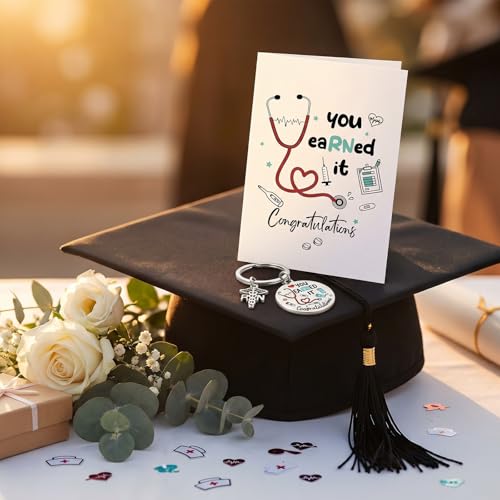 Nurse Graduation Gift Set - Keychain & Card for New Nurses 2026