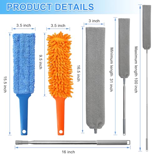 3-Piece Telescoping Gap Duster Set with Microfiber Covers