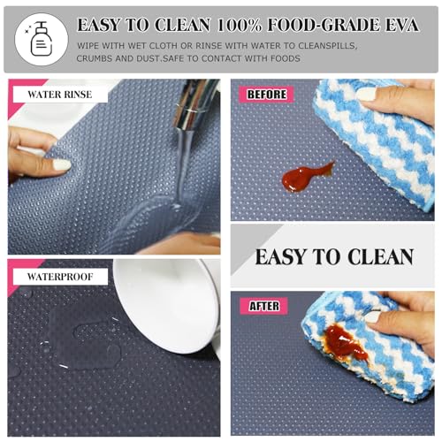 Daixers 10-Piece Washable Refrigerator Shelf Liners - Grey EVA Mats