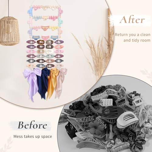 SNOWSTAR Macrame Hair Claw Clip Organizer Wall Storage for Women & Girls