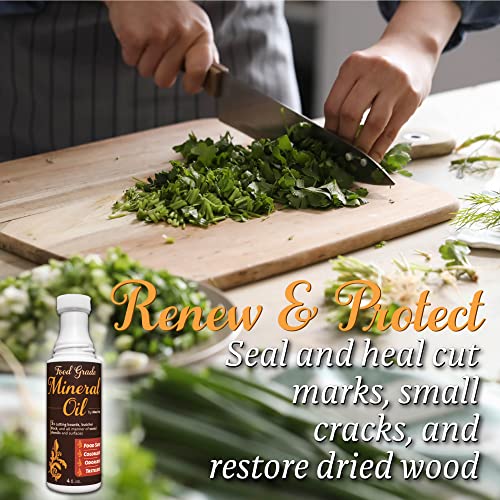 MAXTITE 4oz Mineral Oil for Cutting Boards & Wood Care with Foam Applicator
