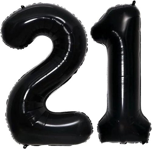 GOER Jumbo Number 12 Balloons - 42 Inch Foil Helium Decorations for 12th Birthday Party | Black