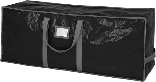 Handy Laundry Christmas Tree Storage Bag - Heavy Duty Waterproof Tarp for 7.5 Ft Xmas Tree | Dual Zipper & Reinforced Handles, Dust & Moisture Protection - Black