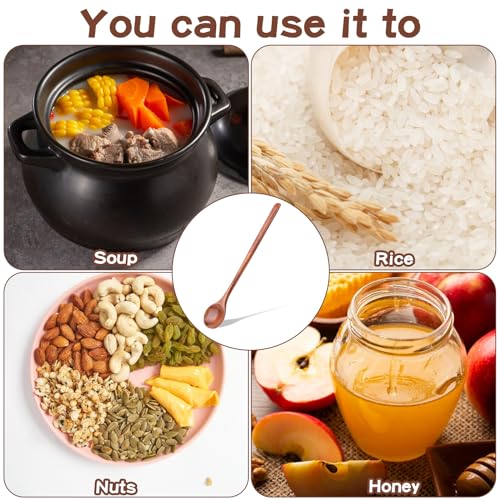 Cobee 10.8 Inch Long Handle Wooden Spoon for Cooking & Stirring