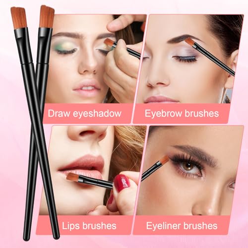 50 Pcs Disposable Angled Eyebrow Brush & Eyeliner Tint Applicator