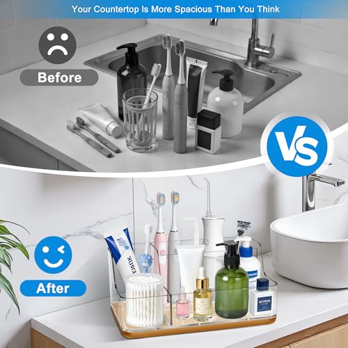 LAREKUN Gold Vanity Makeup Storage Rack for Bathroom & Vanity