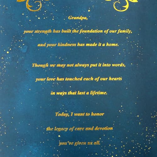Elegant Grandpa Birthday Card with Gold Foil Message - Heartfelt Tribute