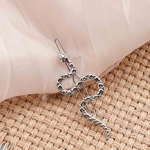 YienDoo Silver Rhinestone Snake Hair Clip Medusa Barrette