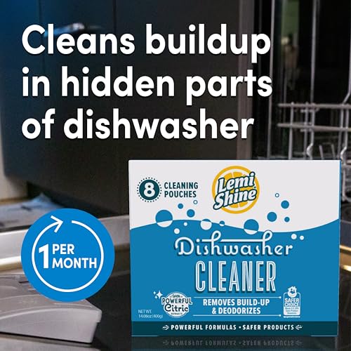 Lemi Shine Dishwasher Cleaner 14.08 oz (Pack of 2) - Eco-Friendly Hard Water Stain Remover